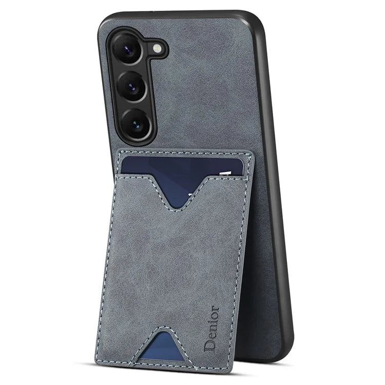 DENIOR For Samsung Galaxy S24 Celll Phone Case Card Holder Kickstand Back Cover
