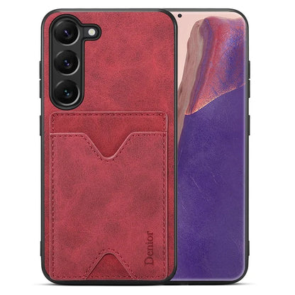 DENIOR For Samsung Galaxy S24 Celll Phone Case Card Holder Kickstand Back Cover
