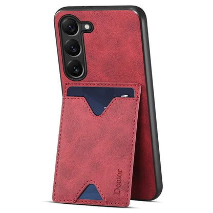 DENIOR For Samsung Galaxy S24 Celll Phone Case Card Holder Kickstand Back Cover