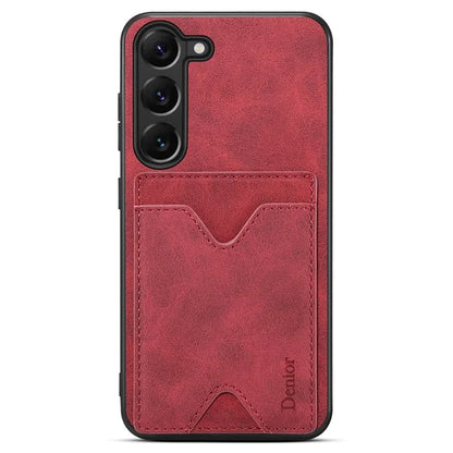 DENIOR For Samsung Galaxy S24 Celll Phone Case Card Holder Kickstand Back Cover