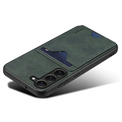 DENIOR For Samsung Galaxy S24 Celll Phone Case Card Holder Kickstand Back Cover