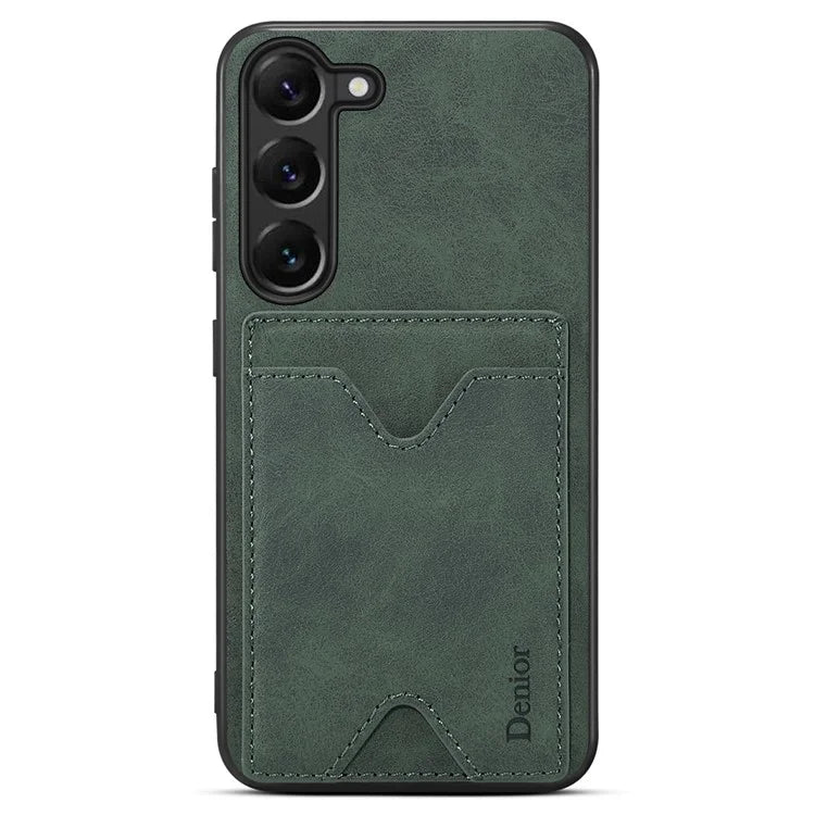 DENIOR For Samsung Galaxy S24 Celll Phone Case Card Holder Kickstand Back Cover