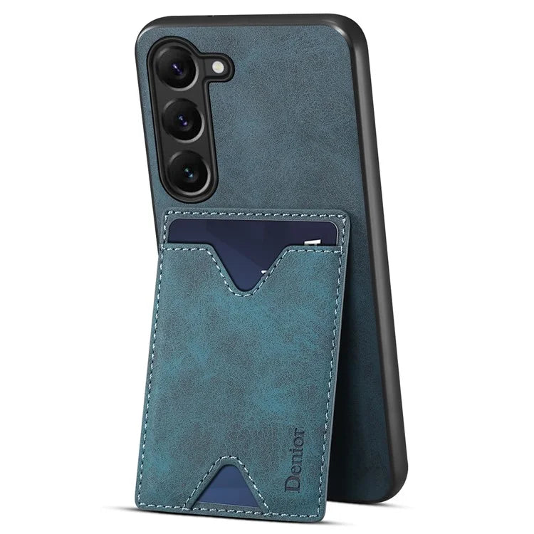 DENIOR For Samsung Galaxy S24 Celll Phone Case Card Holder Kickstand Back Cover