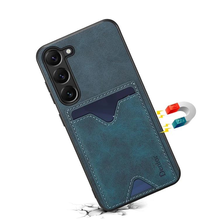 DENIOR For Samsung Galaxy S24 Celll Phone Case Card Holder Kickstand Back Cover
