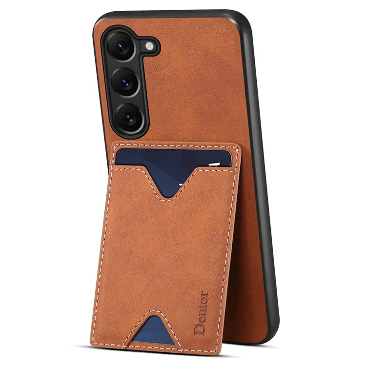 DENIOR For Samsung Galaxy S24 Celll Phone Case Card Holder Kickstand Back Cover