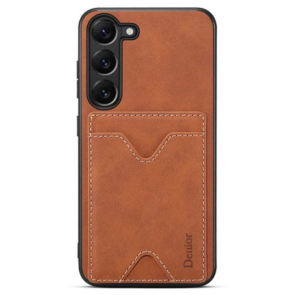 DENIOR For Samsung Galaxy S24 Celll Phone Case Card Holder Kickstand Back Cover