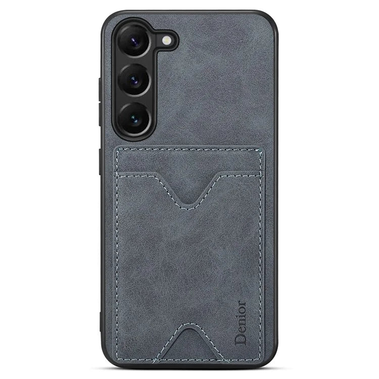 DENIOR For Samsung Galaxy S24+ Case Shockproof Leather+TPU Phone Cover with Card Slot