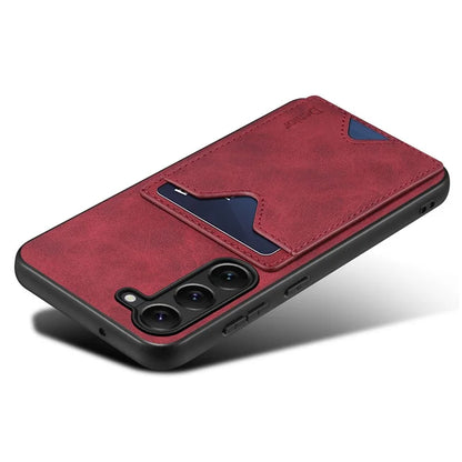 DENIOR For Samsung Galaxy S24+ Case Shockproof Leather+TPU Phone Cover with Card Slot