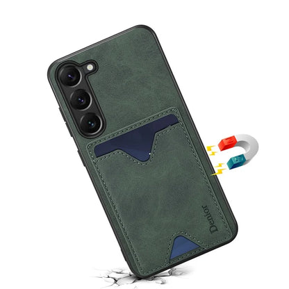 DENIOR For Samsung Galaxy S24+ Case Shockproof Leather+TPU Phone Cover with Card Slot
