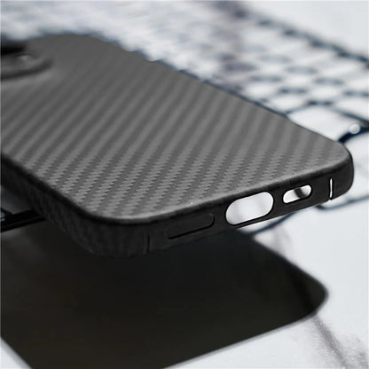 For iPhone 15 Pro Cover 1500D Coarse Texture Aramid Fiber Precise Cutout Phone Protective Shell