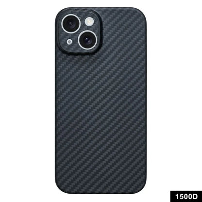 For iPhone 15 Cell Phone Case 1500D Coarse Texture Carbon Fiber Texture Protective Cover with Precise Cutout