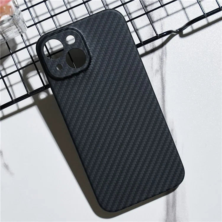 For iPhone 15 Cell Phone Case 1500D Coarse Texture Carbon Fiber Texture Protective Cover with Precise Cutout