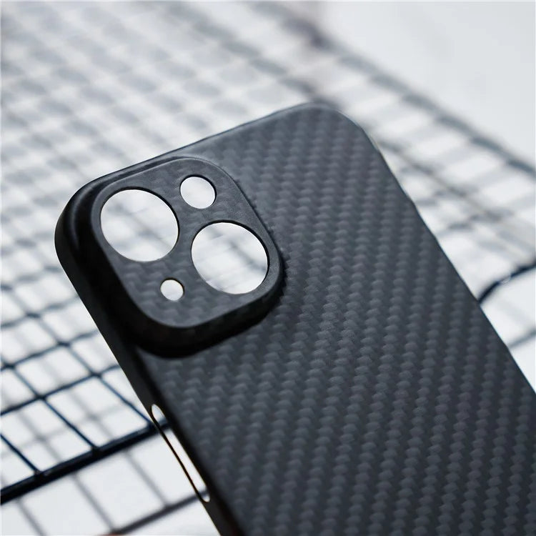 For iPhone 15 Cell Phone Case 1500D Coarse Texture Carbon Fiber Texture Protective Cover with Precise Cutout