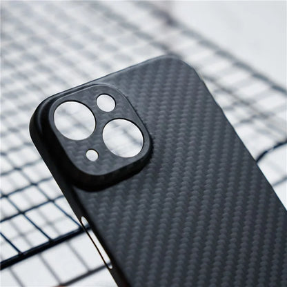 For iPhone 15 Cell Phone Case 1500D Coarse Texture Carbon Fiber Texture Protective Cover with Precise Cutout