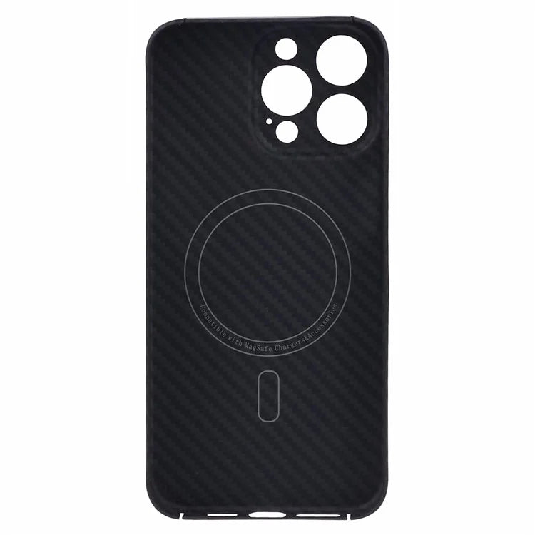 For iPhone 15 Pro Magnetic Phone Case Precise Cutout 1500D Coarse TextureAramid Fiber Shell