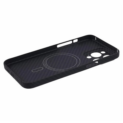 For iPhone 15 Pro Magnetic Phone Case Precise Cutout 1500D Coarse TextureAramid Fiber Shell