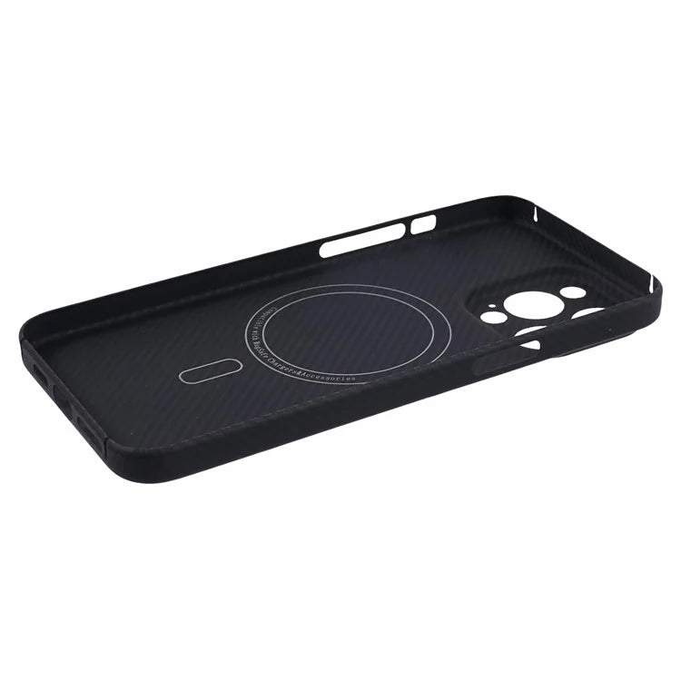 For iPhone 15 Pro Max Cell Phone Cases Carbon Fiber Texture Aramid Fiber Magnetic Cover
