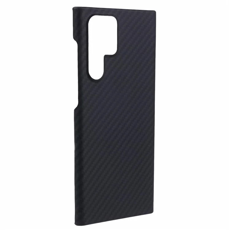 Aramid Fiber Case for Samsung Galaxy S22 Ultra 5G Cover 1500D Coarse Texture Big Lens Cutout
