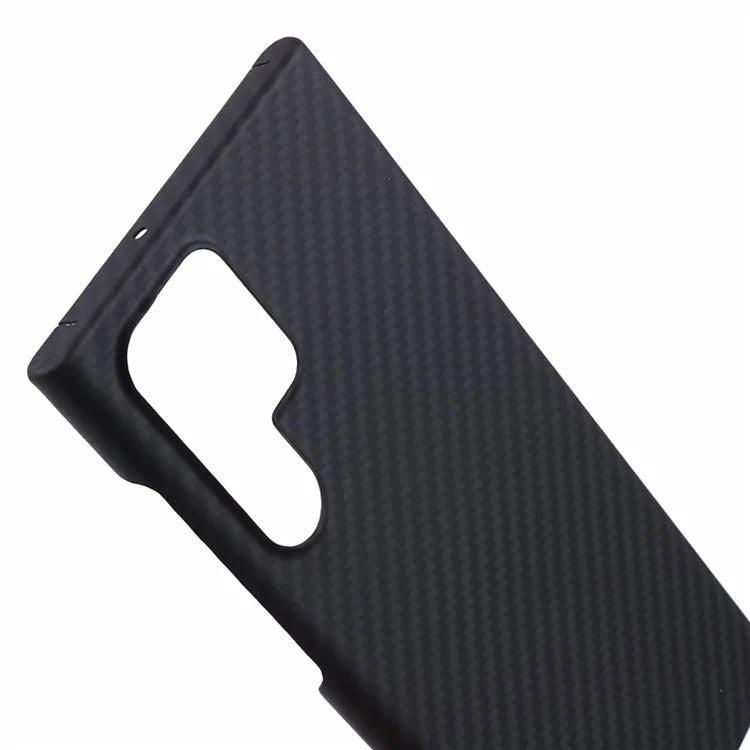 Aramid Fiber Case for Samsung Galaxy S22 Ultra 5G Cover 1500D Coarse Texture Big Lens Cutout