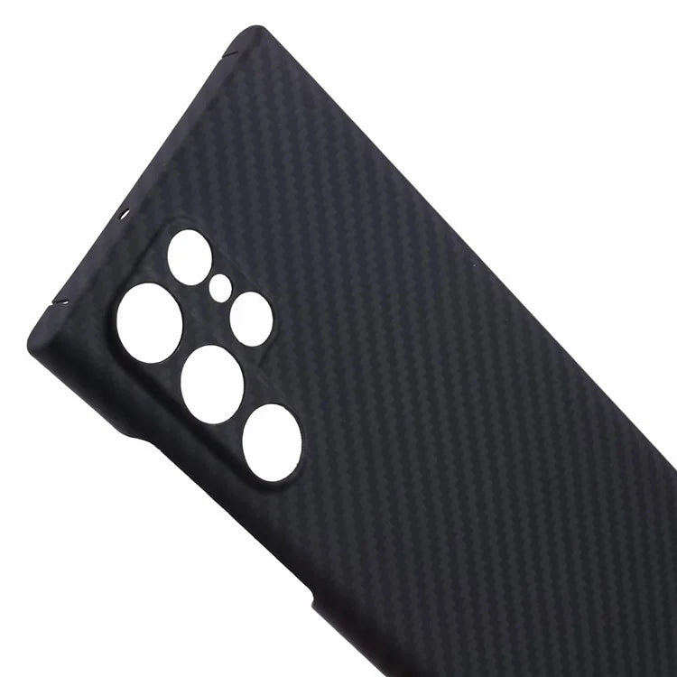For Samsung Galaxy S22 Ultra 5G Case Slim-Fit 1500D Coarse Texture Aramid Fiber Phone Protector (Precise Cutout)