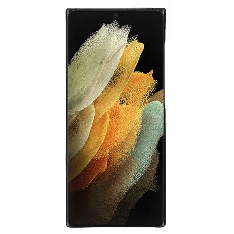 For Samsung Galaxy S21 Ultra 5G Case Precise Lens Cutout Black 1500D Coarse Texture Aramid Fiber Phone Protector