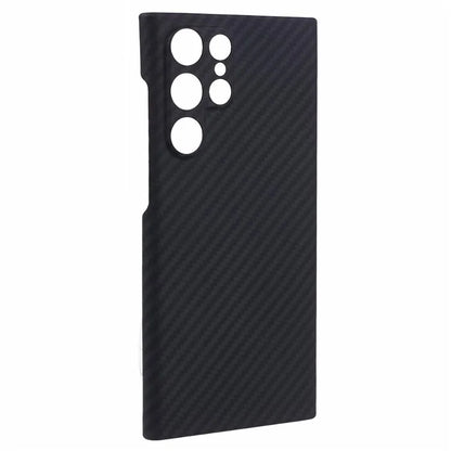 For Samsung Galaxy S21 Ultra 5G Case Precise Lens Cutout Black 1500D Coarse Texture Aramid Fiber Phone Protector