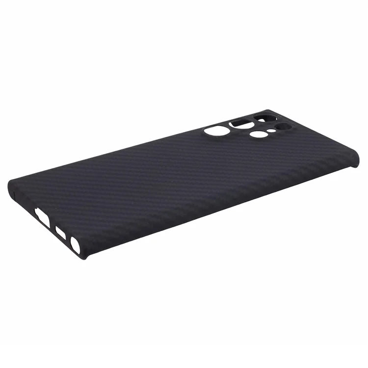 For Samsung Galaxy S21 Ultra 5G Case Precise Lens Cutout Black 1500D Coarse Texture Aramid Fiber Phone Protector