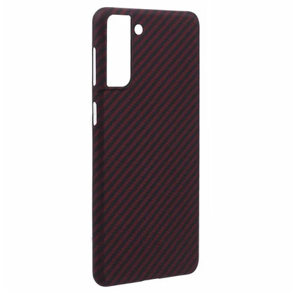 For Samsung Galaxy S21 5G / 4G Cell Phone Case 1500D Coarse Texture Aramid Fiber Cover (Big Rear Lens Hole)
