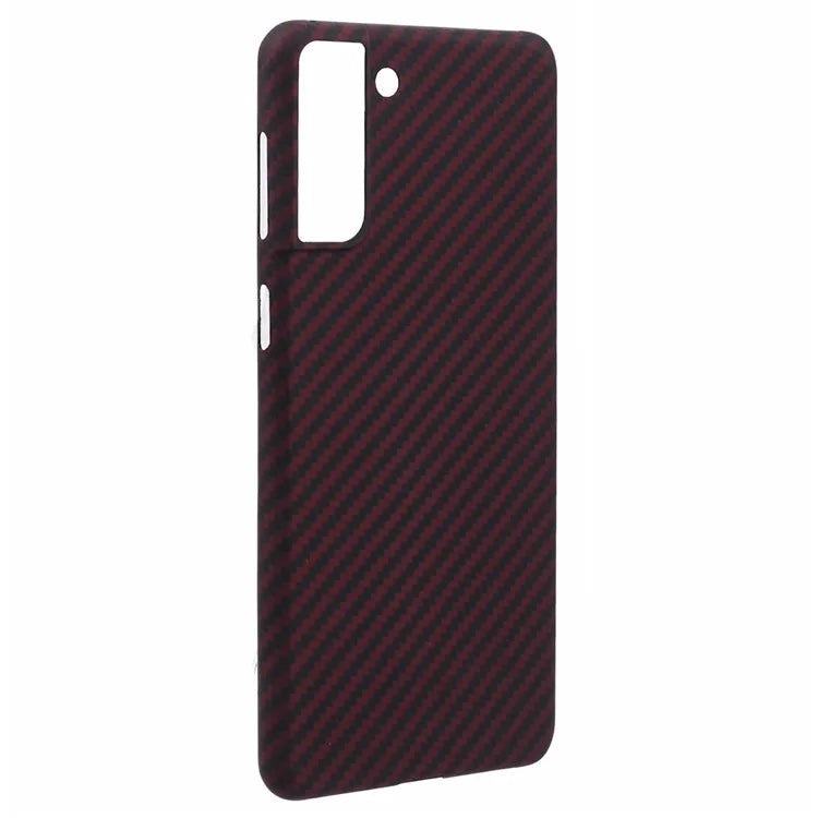 For Samsung Galaxy S22 5G Cell Phone Case 1500D Coarse Texture Aramid Fiber Anti-fall Back Cover (Big Rear Lens Hole)