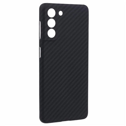 For Samsung Galaxy S21+ 5G Slim Case 1500D Coarse Texture Aramid Fiber Phone Cover Precise Lens Cutout Phone Case, Black