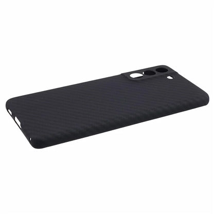 For Samsung Galaxy S21+ 5G Slim Case 1500D Coarse Texture Aramid Fiber Phone Cover Precise Lens Cutout Phone Case, Black