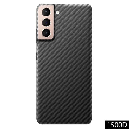 For Samsung Galaxy S21 4G / 5G Case Aramid Fiber 1500D Coarse Texture Cover with Big Lens Cutout