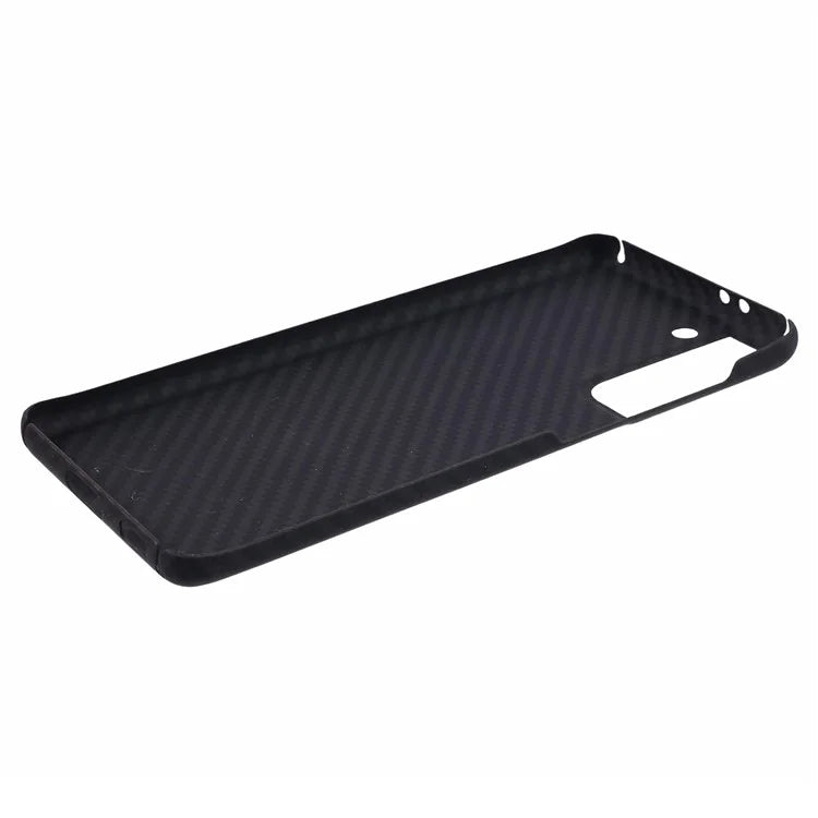 For Samsung Galaxy S21 4G / 5G Case Aramid Fiber 1500D Coarse Texture Cover with Big Lens Cutout