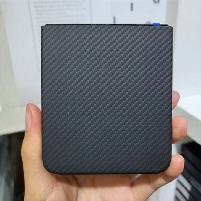 For Samsung Galaxy Z Flip5 5G Case 600D Fine Texture Metal Lens Frame Aramid Fiber Phone Shell