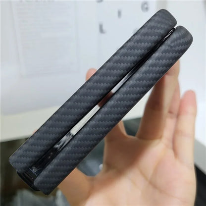 For Samsung Galaxy Z Flip5 5G Case 600D Fine Texture Metal Lens Frame Aramid Fiber Phone Shell