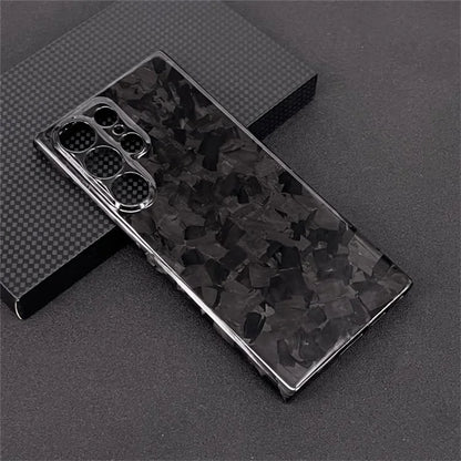 For Samsung Galaxy S22 Ultra 5G Cell Phone Cases Forging Pattern Aramid Fiber Cover
