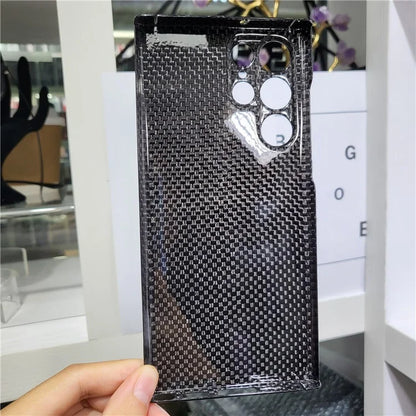 For Samsung Galaxy S22 Ultra 5G Cell Phone Cases Forging Pattern Aramid Fiber Cover