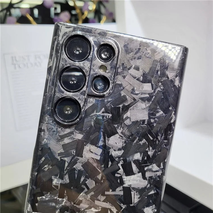 For Samsung Galaxy S22 Ultra 5G Cell Phone Cases Forging Pattern Aramid Fiber Cover