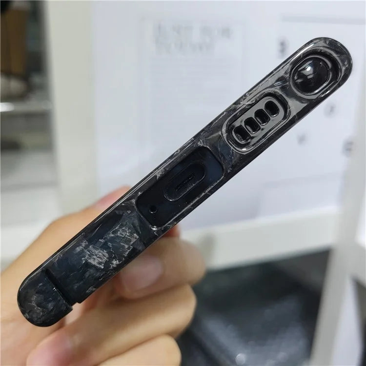 For Samsung Galaxy S22 Ultra 5G Cell Phone Cases Forging Pattern Aramid Fiber Cover