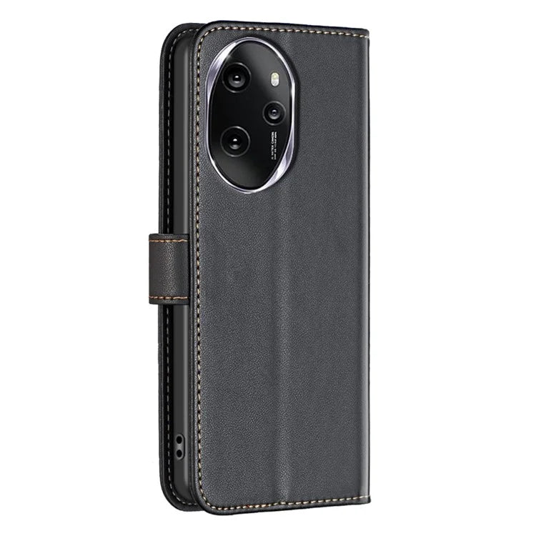 BINFEN COLOR BF17 For Honor 100 Pro 5G Cell Phone Case PU Leather Wallet Shell