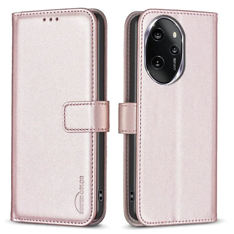 BINFEN COLOR BF17 For Honor 100 Pro 5G Cell Phone Case PU Leather Wallet Shell