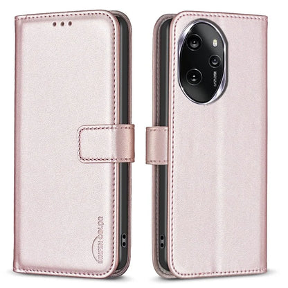 BINFEN COLOR BF17 For Honor 100 Pro 5G Cell Phone Case PU Leather Wallet Shell