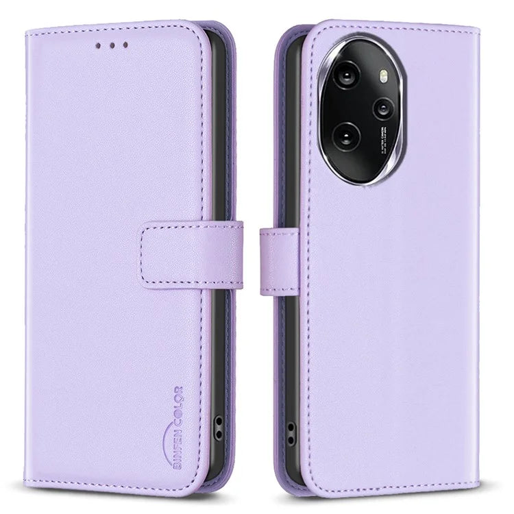 BINFEN COLOR BF17 For Honor 100 Pro 5G Cell Phone Case PU Leather Wallet Shell