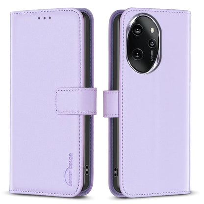 BINFEN COLOR BF17 For Honor 100 Pro 5G Cell Phone Case PU Leather Wallet Shell