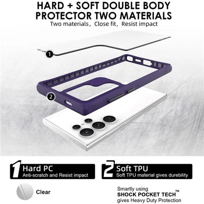 Combat X Mode Series for Samsung Galaxy S24 Ultra Cell Phone Case Shockproof TPU+PC Cover