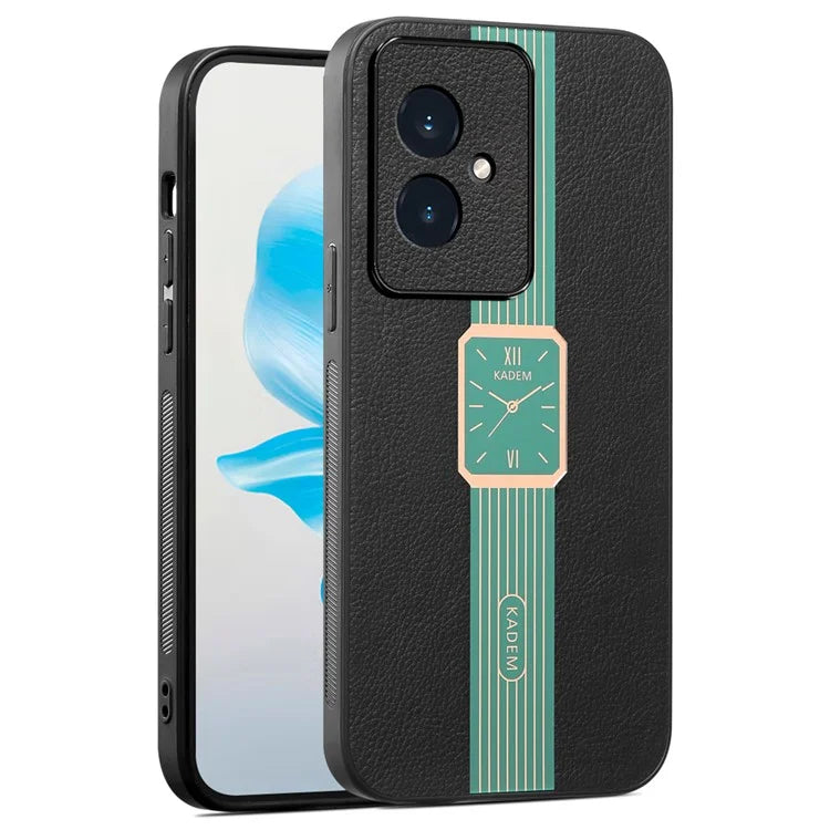 KADEM For Honor 100 5G Cover Electroplated Leather+Acrylic+TPU Cell Phone Case