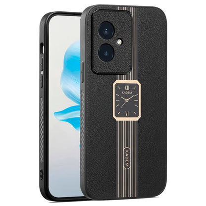 KADEM For Honor 100 5G Cover Electroplated Leather+Acrylic+TPU Cell Phone Case