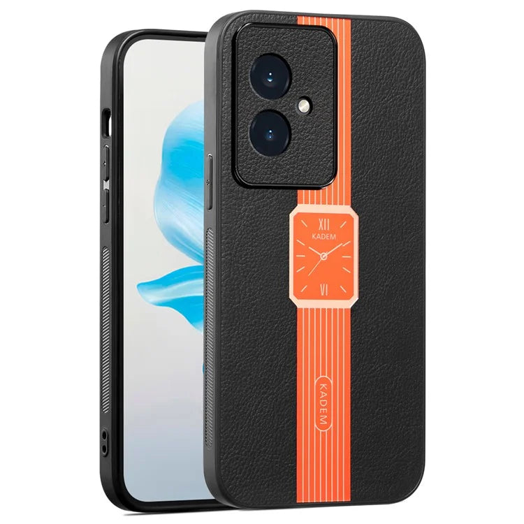 KADEM For Honor 100 5G Cover Electroplated Leather+Acrylic+TPU Cell Phone Case