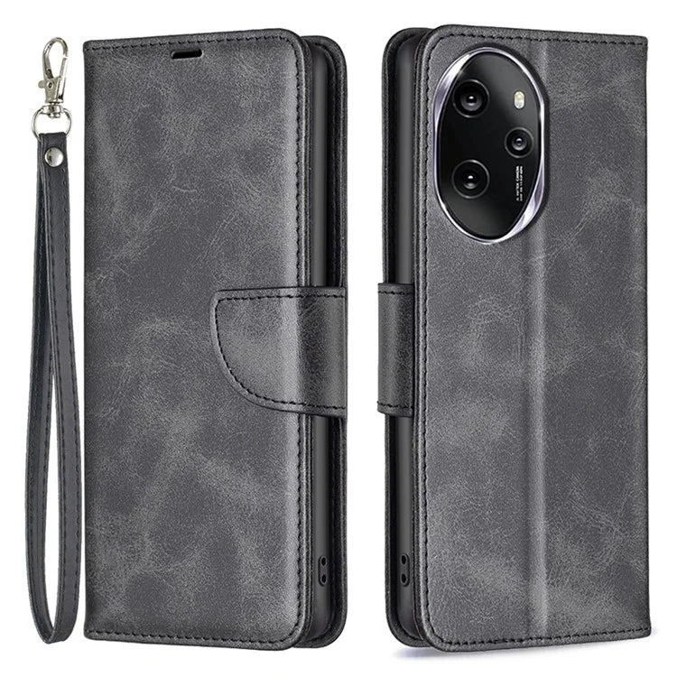 For Honor 100 Pro 5G Cell Phone Case Textured Wallet Anti-Scratch PU Leather Stand Cover