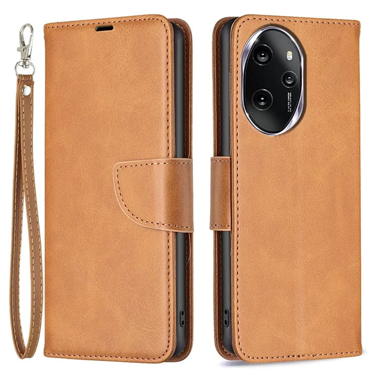 For Honor 100 Pro 5G Cell Phone Case Textured Wallet Anti-Scratch PU Leather Stand Cover